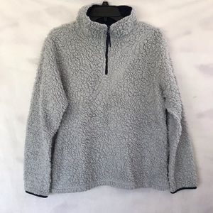 Feathers Faux Sherpa Quarter Zip Sweater